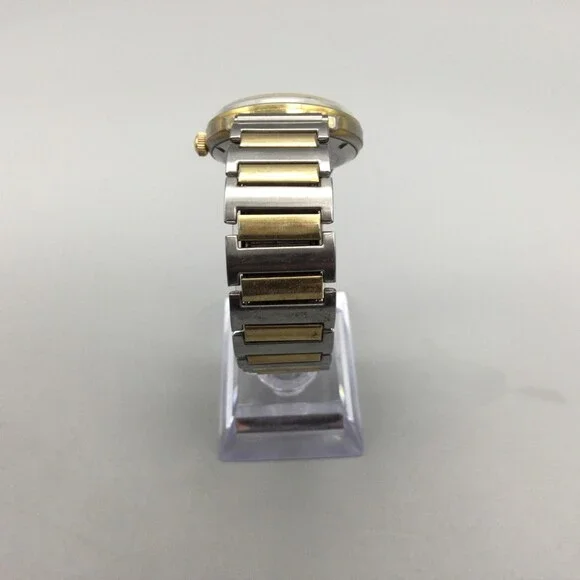 Vintage Dominion Mens Watch 34mm Silver Dial Manual 17 Jewels Two Tone Bracelet - Picture 4 of 14